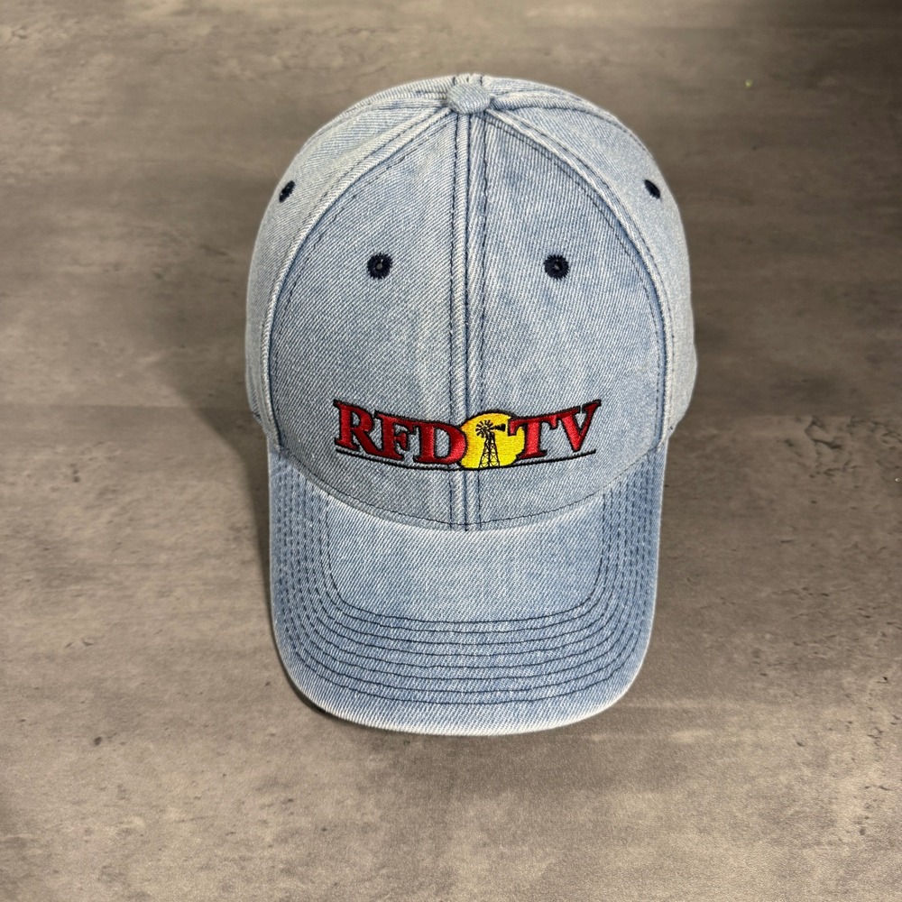 True Vintage TV Blue Jean Hat Adult Denim Baseball Cap Rural Farm Television